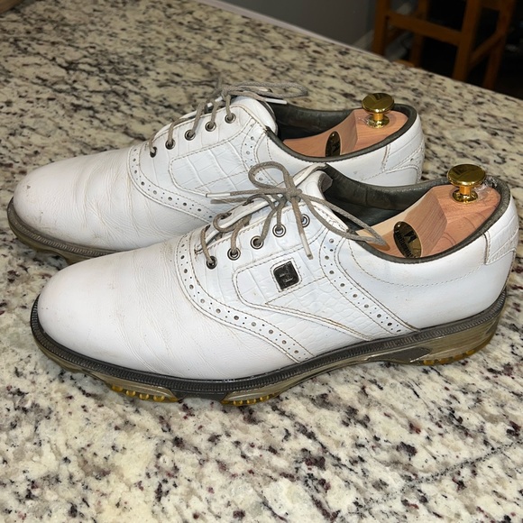 Footjoy DryJoys Tour Men’s Golf Shoes - White Size 12 - Picture 2 of 7